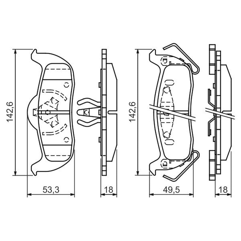Bosch Front & Rear Pads fits Jeep Grand Cherokee III 2006-2010 6.1