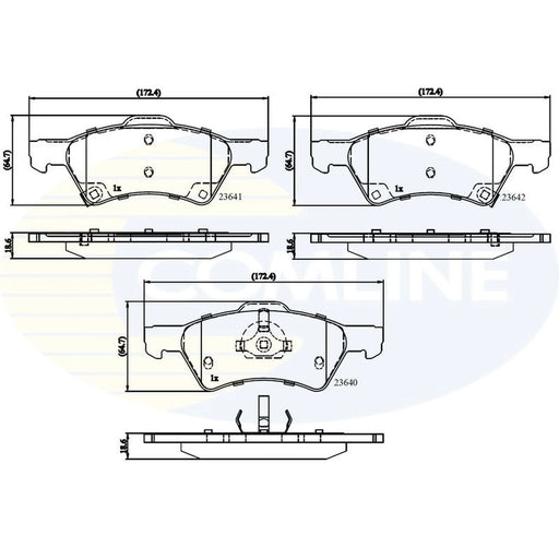Comline Front Brake Pad Set fits Chrysler Voyager 2000-2008 2.4 2.5 2.8 3.3 3.8