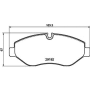 Mintex Front Brake Pad Set fits Mercedes-Benz Eqv 2020 on 447.813 447.815