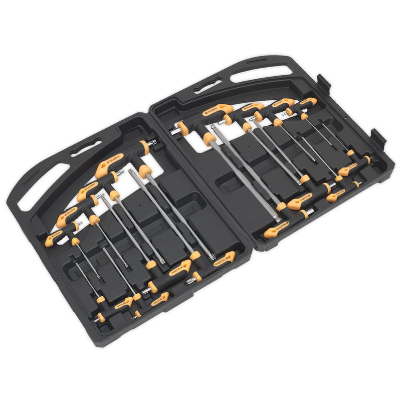 Siegen 16pc T-Handle Trx Star Security & Ball End Hex Key Set Short Long Shafts Siegen  - Dynamic Drive