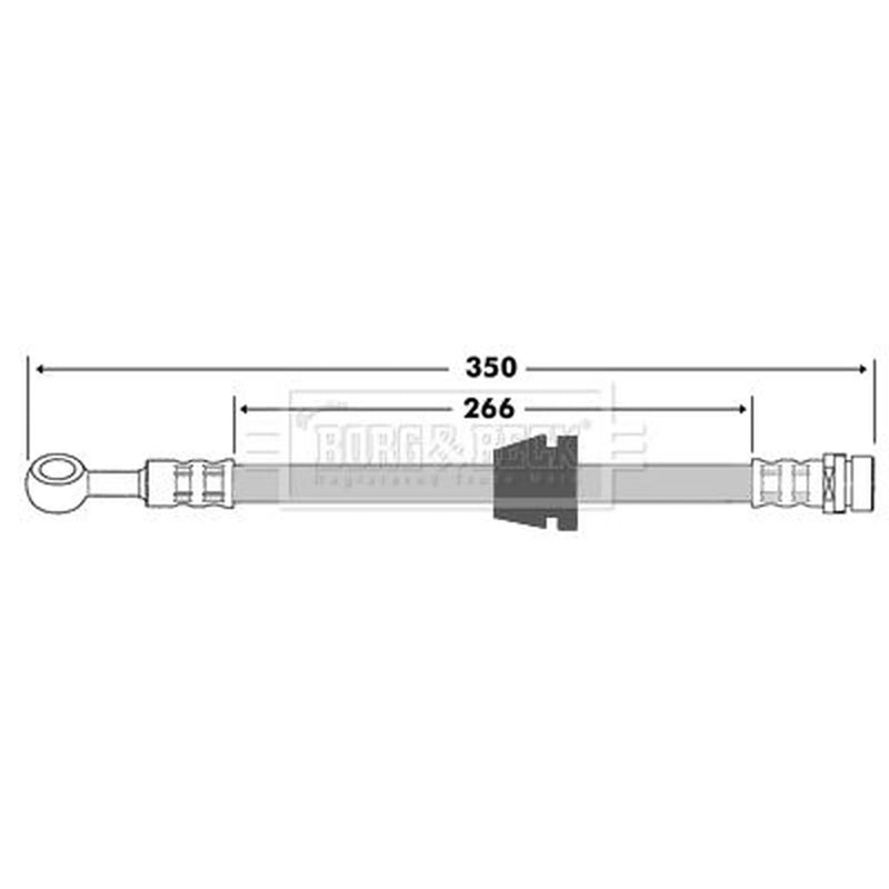 Borg & Beck Brake Hydraulic Hose Line Front Right BBH7352