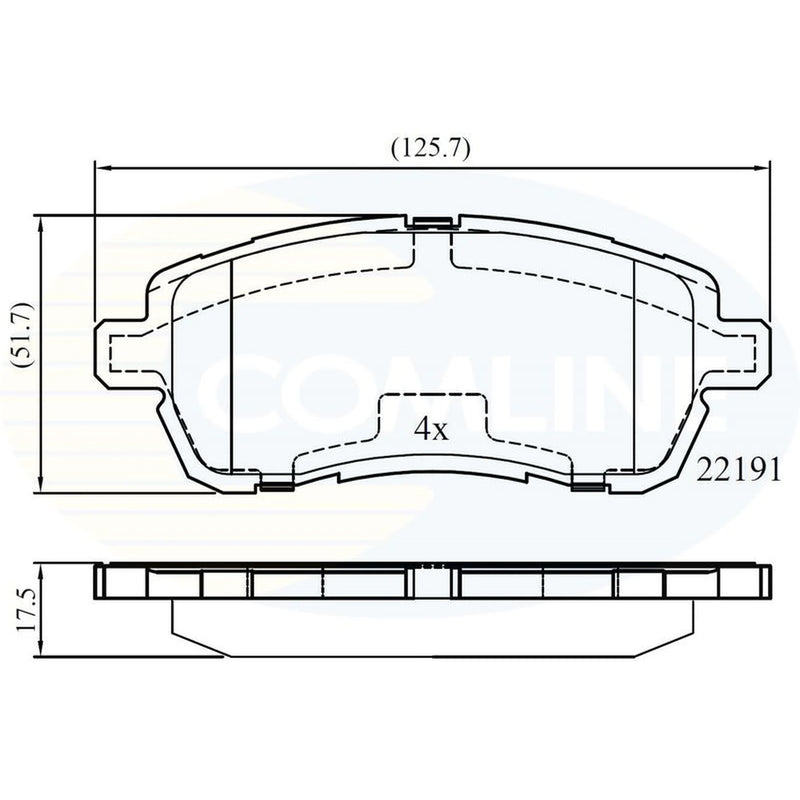 Comline 4 x Front Brake Pad Set fits Ford Ka+ III 2016-2020 1.2 1.5