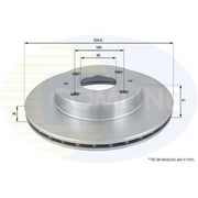 Comline 2 x Vented Front Brake Discs ADC0612V-x2