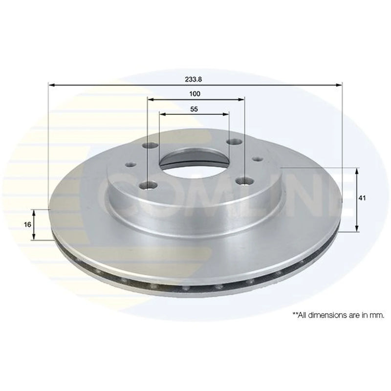 Comline 2 x Vented Front Brake Discs ADC0612V-x2