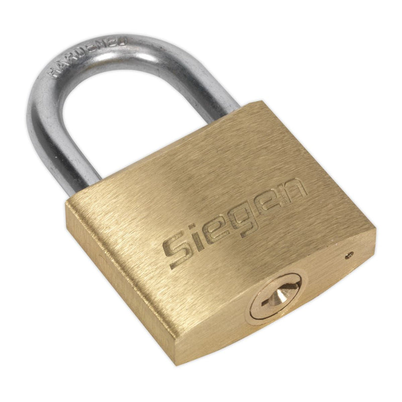 Sealey Brass Body Padlock with Brass Cylinder 40mm S0987 Siegen by Sealey - Dynamic Drive