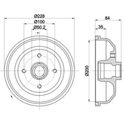 Mintex Brake Drum Assembly Rear fits Opel Corsa A 1982-1993