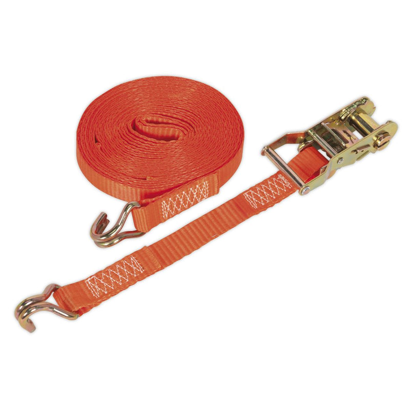 Sealey Ratchet Tie Down 25mm x 8m Polyester Webbing 1500kg Breaking Strength Sealey - Dynamic Drive