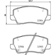 DON Front Brake Pad Set fits Kia Picanto III 2017-2018 1.0 1.2