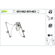 Valeo Electric Window Regulator Lifter Right Front 851463