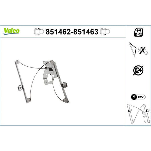 Valeo Electric Window Regulator Lifter Right Front 851463
