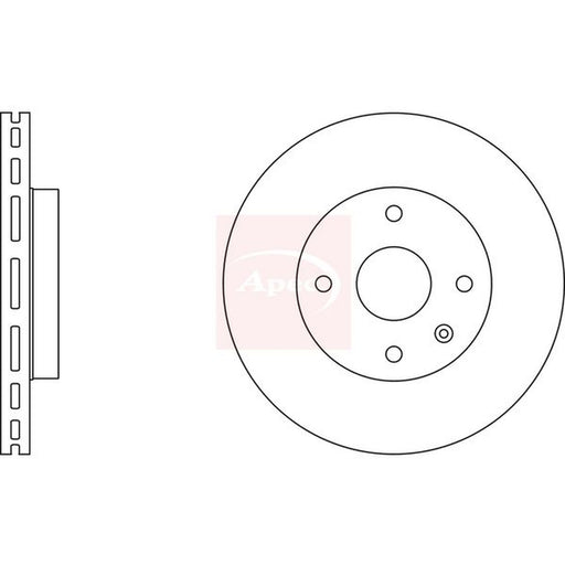 Apec 2 x Vented Brake Discs fits Chevrolet Epica 2006-2011 2.0