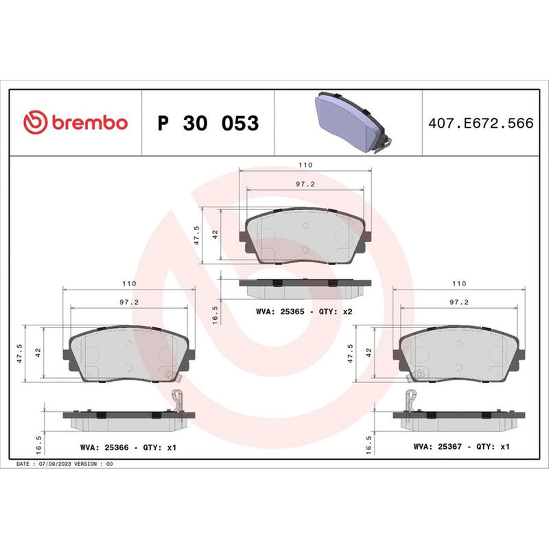 Brembo Front & Rear Pads fits Kia Picanto II 2011-2017 1.0 1.2