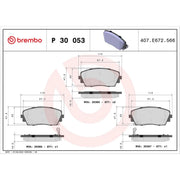 Brembo 4 x Front Brake Pad Set fits Kia Picanto II 2011-2017 1.0 1.2
