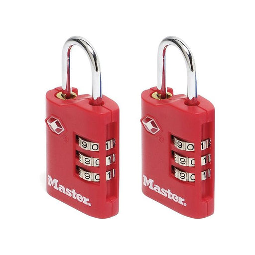 Master Lock TSA 3-Digit Combination Zinc 30mm Padlock x 2 Master Lock - NN4 Online
