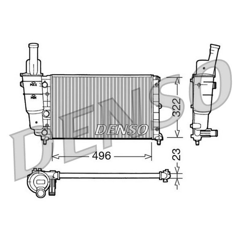 Denso Engine Radiator fits Fiat Punto 1993-2000 1.1 1.2