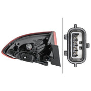 Hella Tail Light / Lamp P21W Right fits Renault Scénic IV 2016-2022