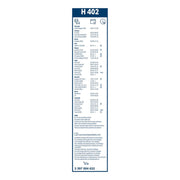 Bosch Conventional Wiper Blade 400mm — H402 fits Chevrolet Zafira 2001-2012 2.0