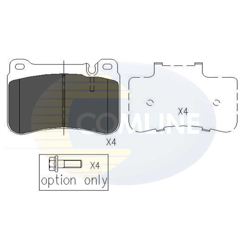 Comline 4 x Front Brake Pad Set fits Mercedes-Benz C-Class 2000-2008