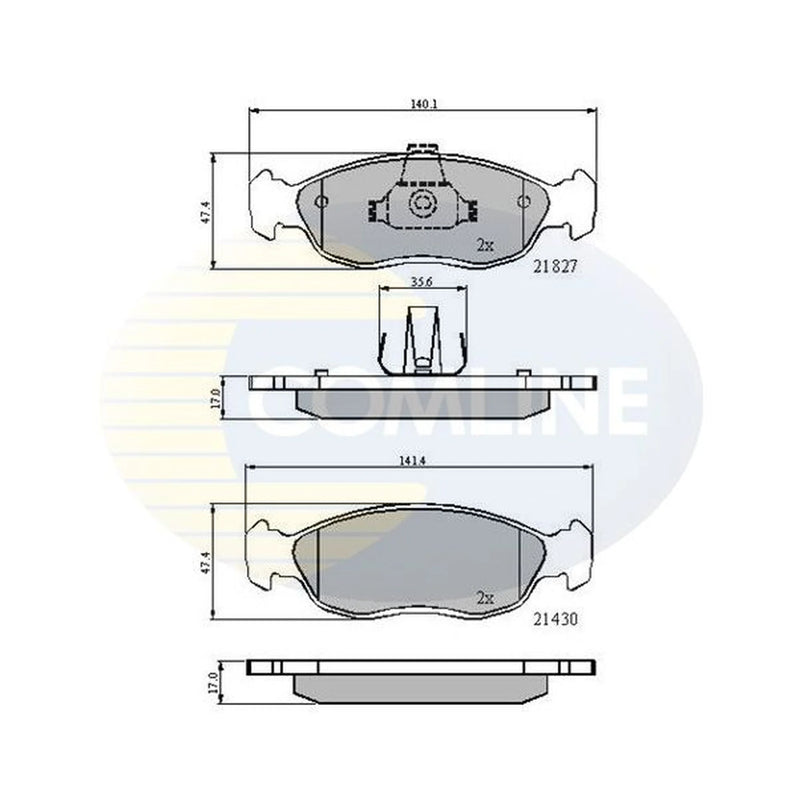 Comline 4 x Front Brake Pad Set fits Citroën Saxo 1996-2004 1.0 1.1 1.4 1.5 1.6