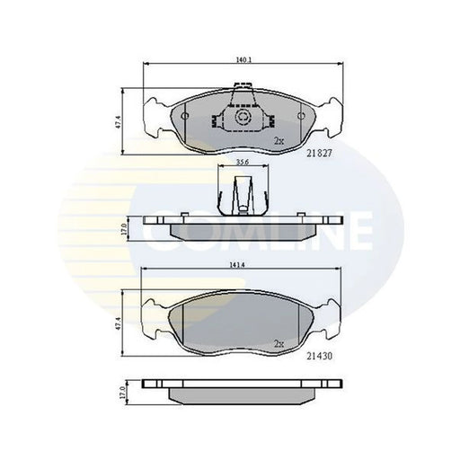 Comline 4 x Front Brake Pad Set fits Citroën Saxo 1996-2004 1.0 1.1 1.4 1.5 1.6