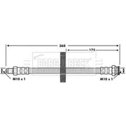 Borg & Beck Brake Hydraulic Hose Line Rear Right BBH6777