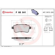 Brembo 4 x Rear Brake Pad Set fits Renault Captur II 2020 on