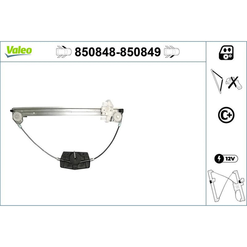 Valeo Electric Window Regulator Lifter Right Front 850849