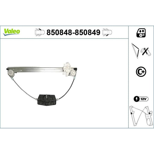 Valeo Electric Window Regulator Lifter Right Front 850849