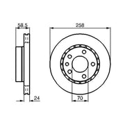 Bosch 2 x Vented Brake Discs fits Vauxhall Carlton 1986-1994 1.8 2.0 2.2 2.3