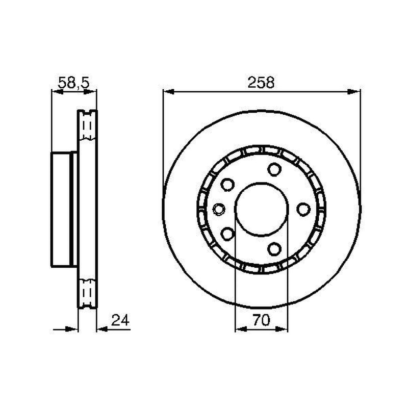 Bosch 2 x Vented Brake Discs fits Vauxhall Carlton 1986-1994 1.8 2.0 2.2 2.3