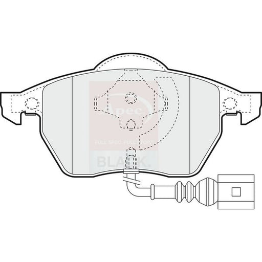 Apec Black Front Brake Pad Set fits Audi A3 1996-2003 1.8 1.9