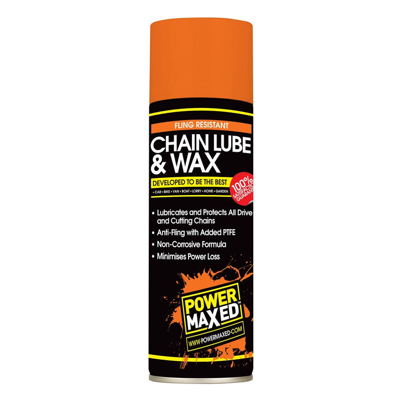 Power Maxed Chain Lube Lubricant Wax Prevents Squeaking Motor Bike Spray 500ml Power Maxed  - Dynamic Drive