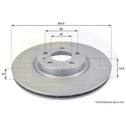 Comline Front Brake Discs & Pads fits Fiat Tipo 2015-2020 1.0 1.3 1.4 1.6