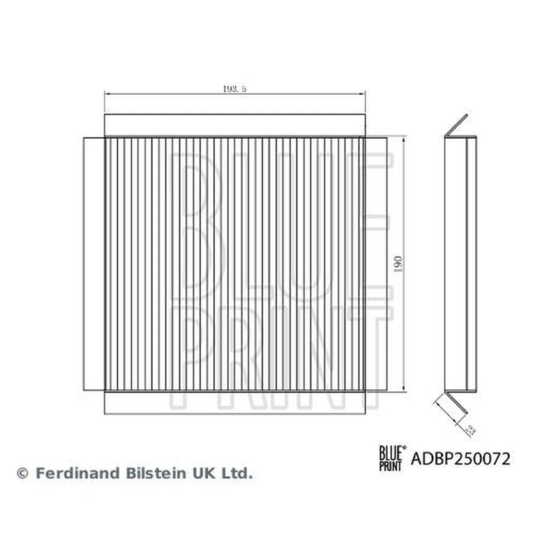 Blue Print Cabin Air Filter (Pollen Filter) fits MG MG 3 2011 on 1.3 1.5