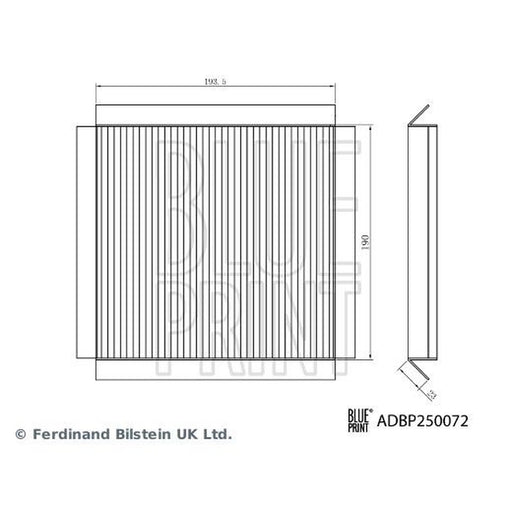 Blue Print Cabin Air Filter (Pollen Filter) fits MG MG 3 2011 on 1.3 1.5