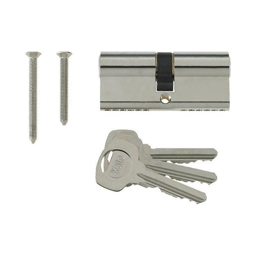 Yale Locks Euro Double Cylinder Kitemark 40 x 50 (100mm) Nickel Plated Visi Yale Locks - NN4 Online