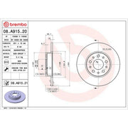 Brembo 2 x Solid Rear Brake Discs 08.A915.21-x2