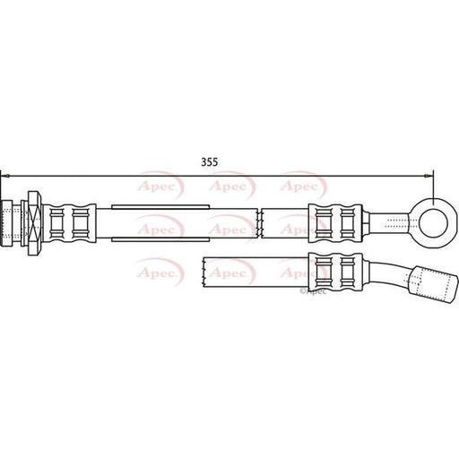 Apec Brake Hydraulic Hose Line Front R HOS3206
