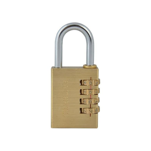 Faithfull Brass Combination Padlock 38mm Faithfull - NN4 Online