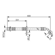 Bosch Brake Hydraulic Hose Line Front Left fits Toyota Rav 4 2000-2005 1.8 2.0