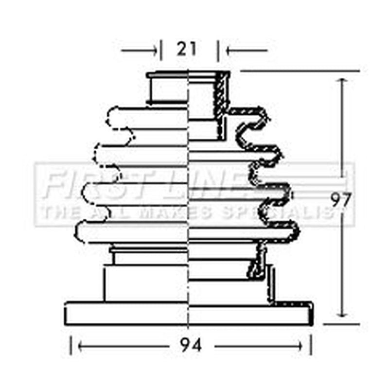 First Line Drive Shaft Bellow Kit Front Left fits Audi 100 C3 1985-1990 1.8