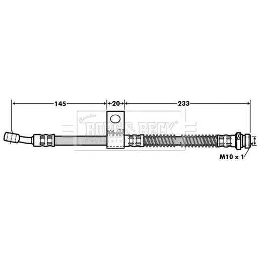 Borg & Beck Brake Hydraulic Hose Line Front Left BBH7003
