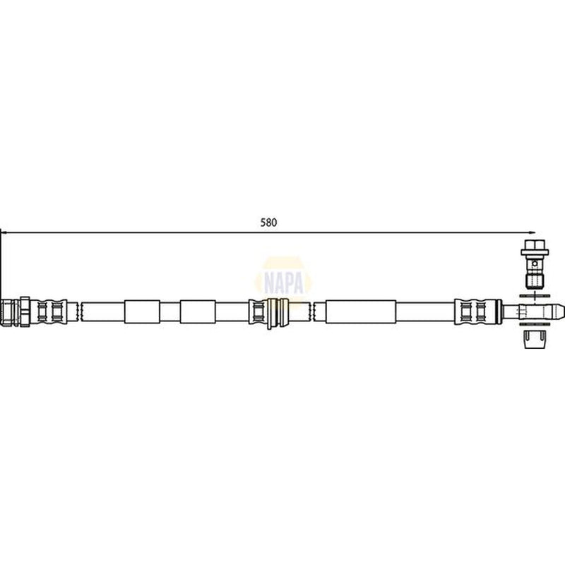 NAPA Brake Hydraulic Hose Line Front fits Audi A3 1998-2003 1.8 1.9