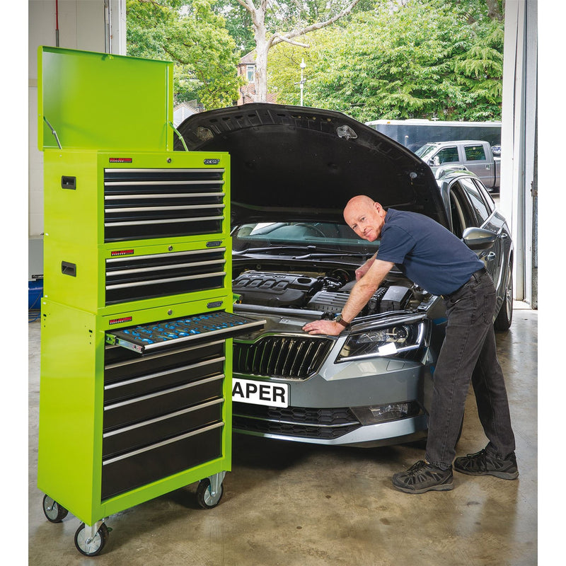 Draper Intermediate Tool Chest, 3 Drawer, 26", Green 35742 Draper - Dynamic Drive