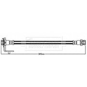 Borg & Beck Brake Hydraulic Hose Line Rear Right BBH8524