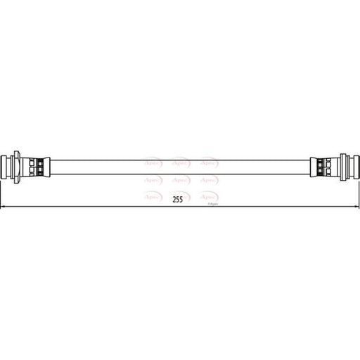 Apec Brake Hydraulic Hose Line Rear fits Nissan Pixo 2009 on 1.0