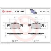 Brembo 4 x Rear Brake Pad Set fits Cadillac Bls 2006-2010 1.9 2.0 2.8