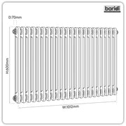 Baridi Horizontal Radiator DH359 600 x 1012mm Anthracite
