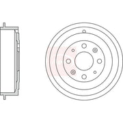 Apec Brake Drum Assembly Rear fits Fiat Grande Punto 2005 on 1.2