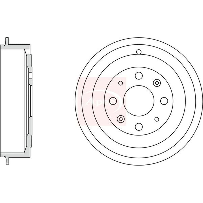Apec Brake Drum Assembly Rear fits Fiat Grande Punto 2005 on 1.2